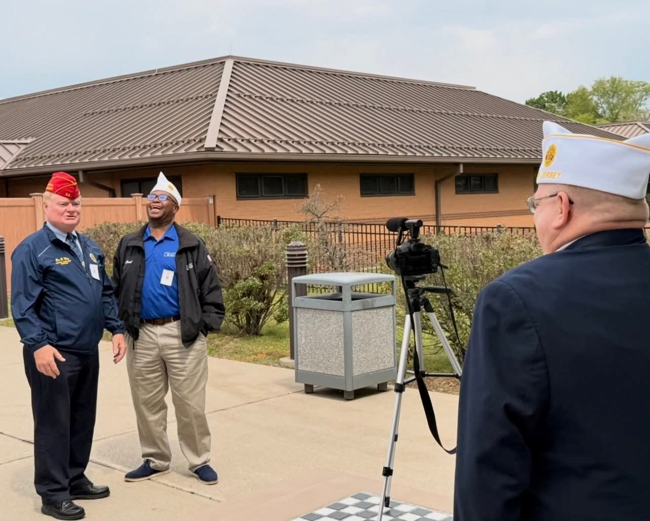 American Legion National Commander Dan Wiley, alongside Department of New Jersey Commander Dan Channel are being interviewed