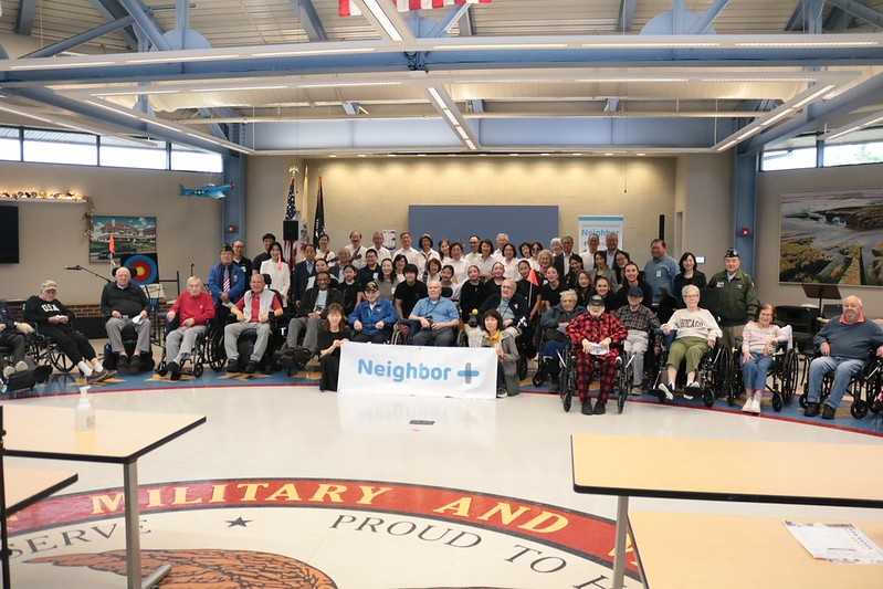 Group photo of residents and family members at the event held at the Veterans Memorial Home at Paramus, NJ