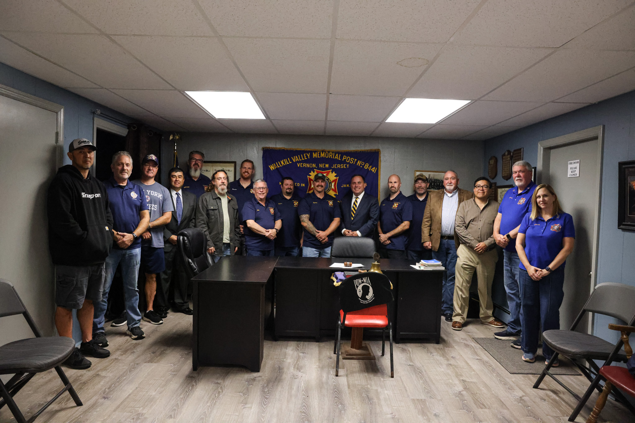 Picture of Commissioner Solomeno with veterans at VFW 4411 in Vernon.