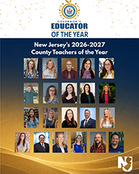 Poster with photos of the 2026-2027 New Jersey County Teachers of the Year
