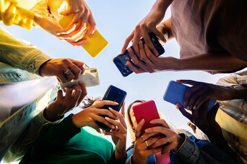 cell phones in the hands of young people