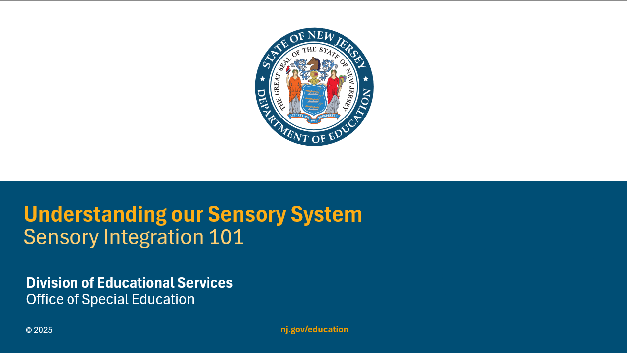 Powerpoint title slide for sensory 101 elearning