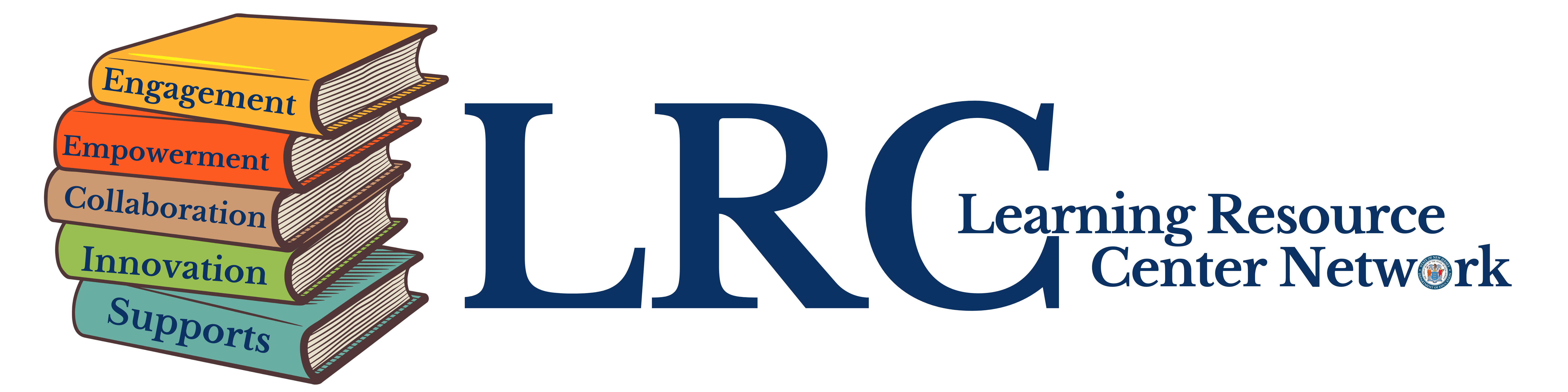 Learning Resource Network logo with stacked books and name