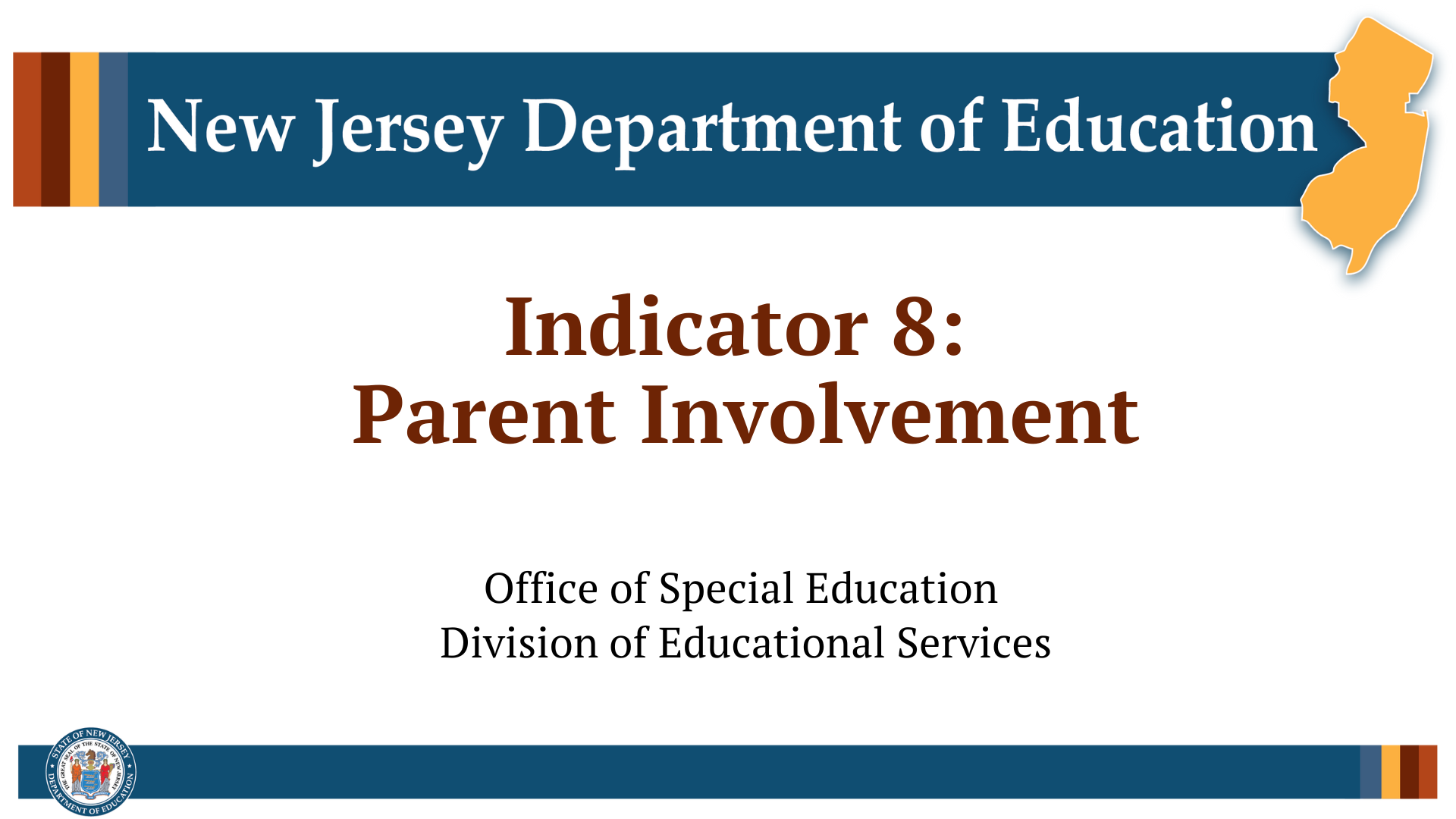 Cover page for powerpoint on NJDOE template