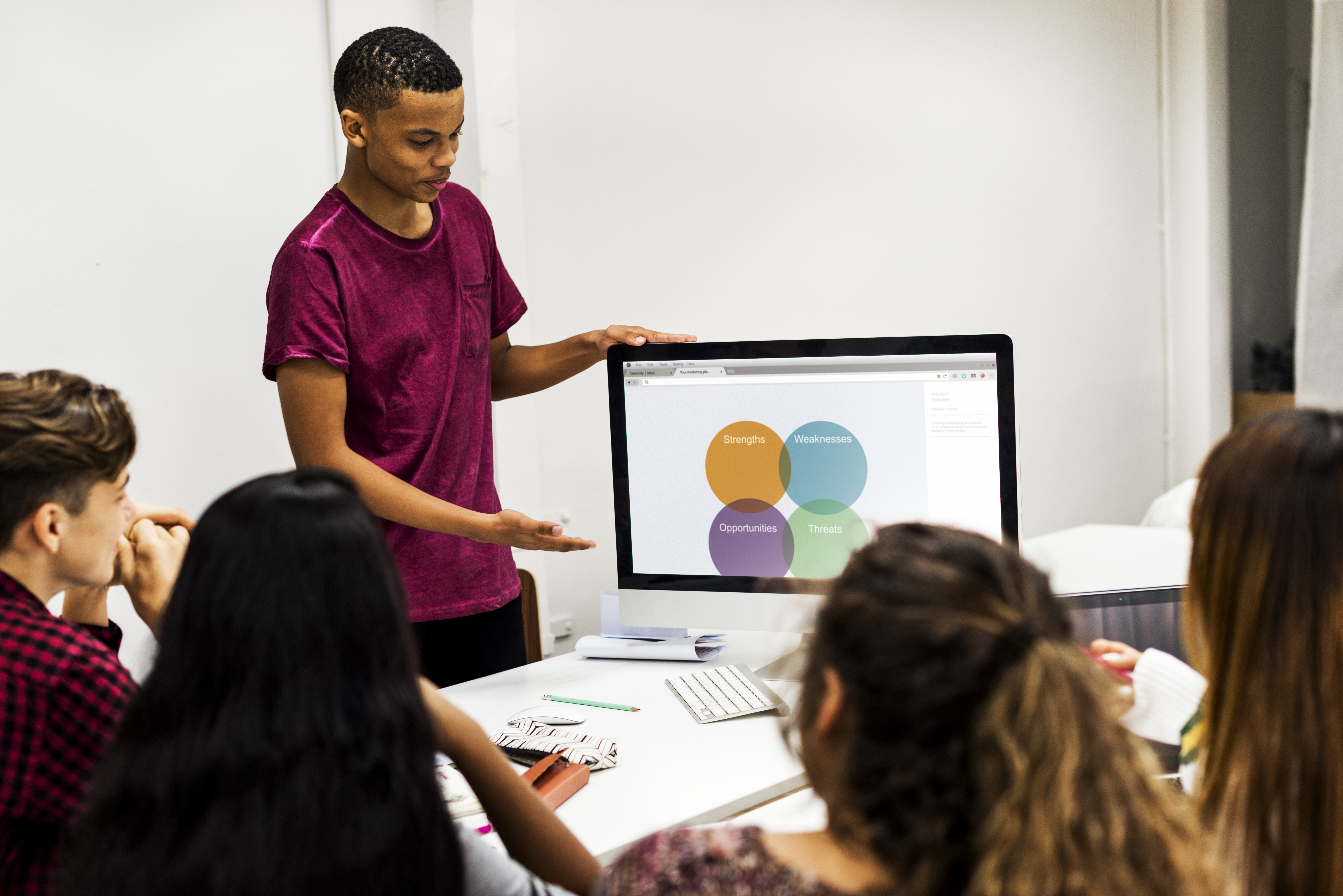 High School student presenting to their class