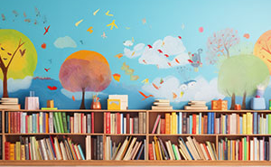 A Library with Books