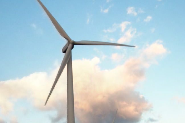 Solar panels below a Windmill