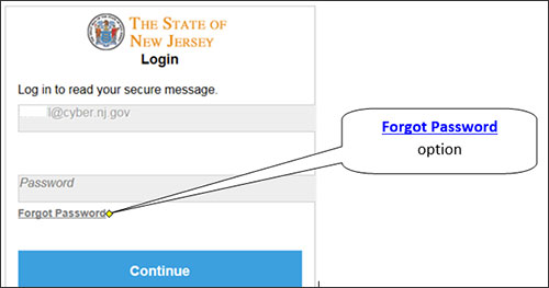 Example of the login screen 