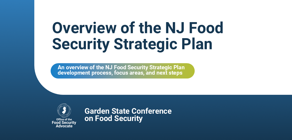 New Jersey Food Security Strategic Plan Session Slides title card