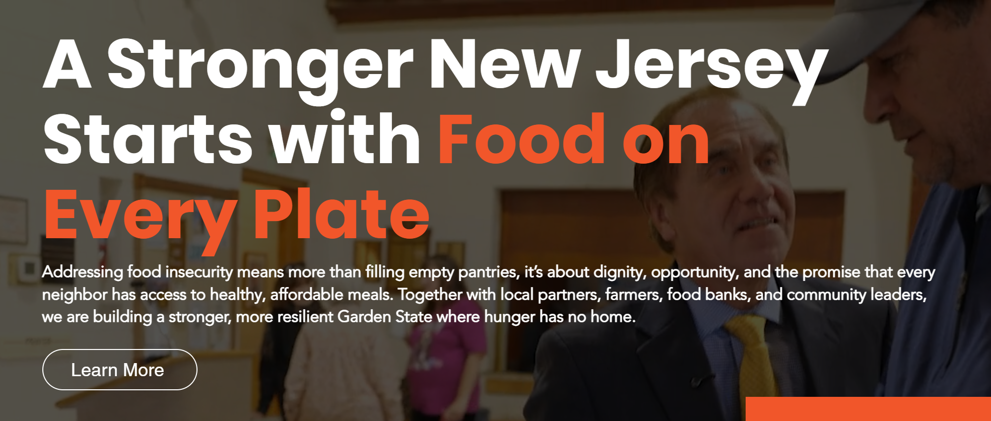 images with text: A stronger New Jersey starts with food on every plate