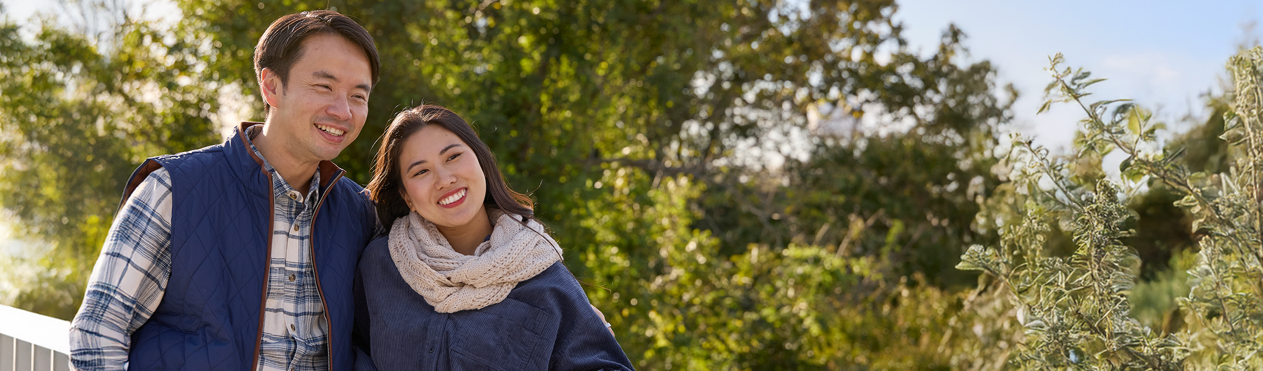 photo: Man and woman with trees