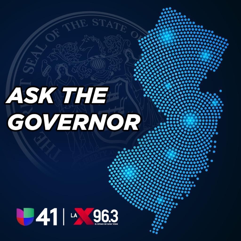 Ask the Governor banner with NJ Map and radios' logos