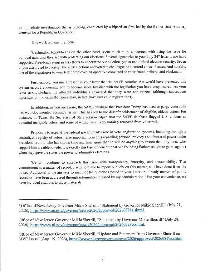 Governor Sherrill Responds to House Republicans’ Letter page 2