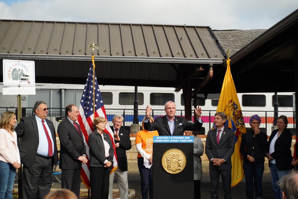 Photo contains: Governor Murphy and Congressman Malinowski, alongside state and local officials