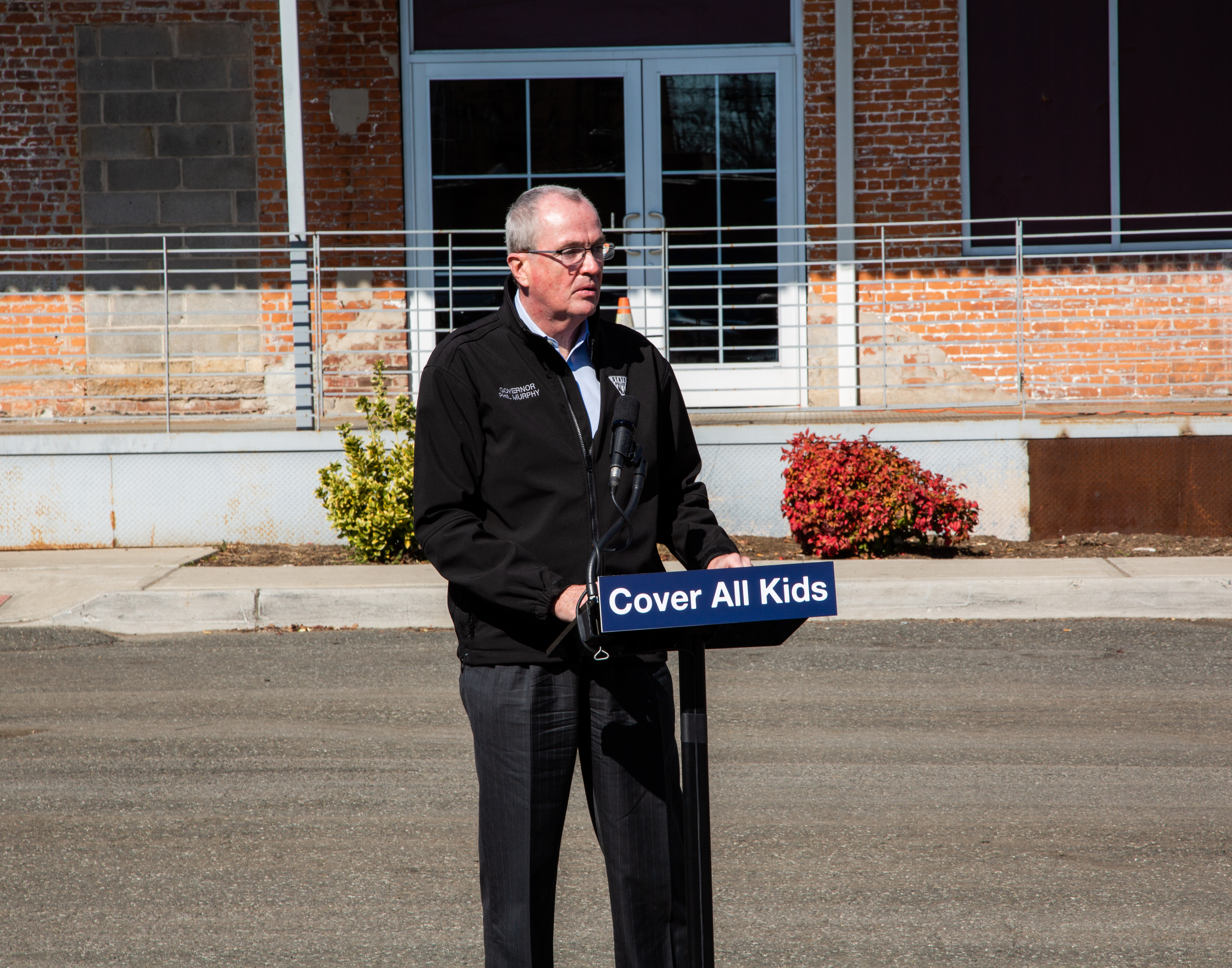 photo: Governor Murphy standing, speaking