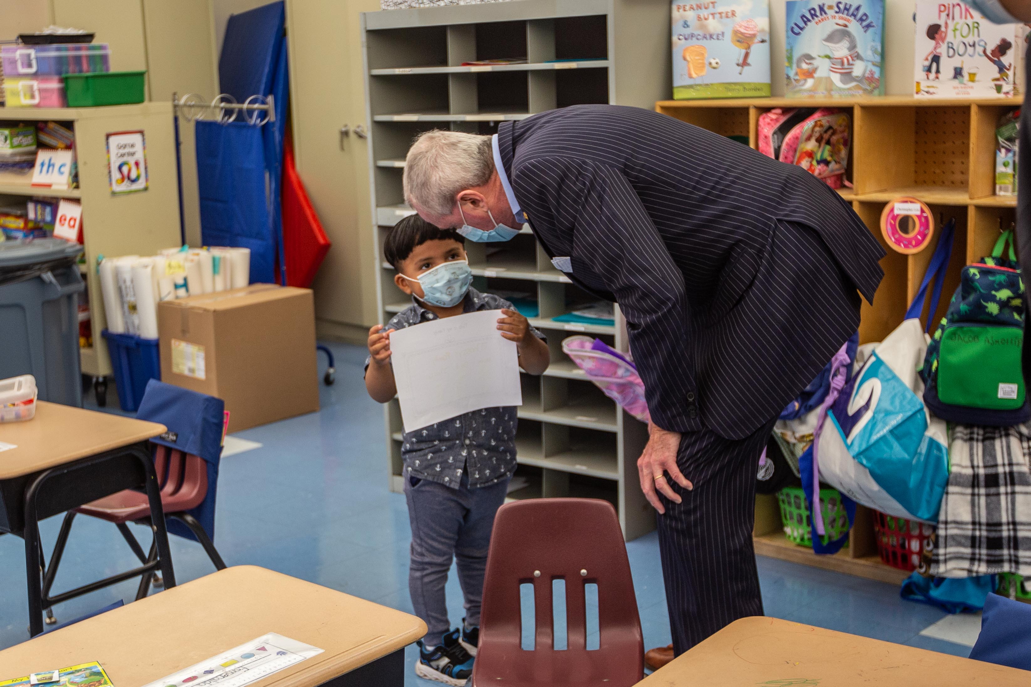 photo: Governor Phil Murphy with a boy