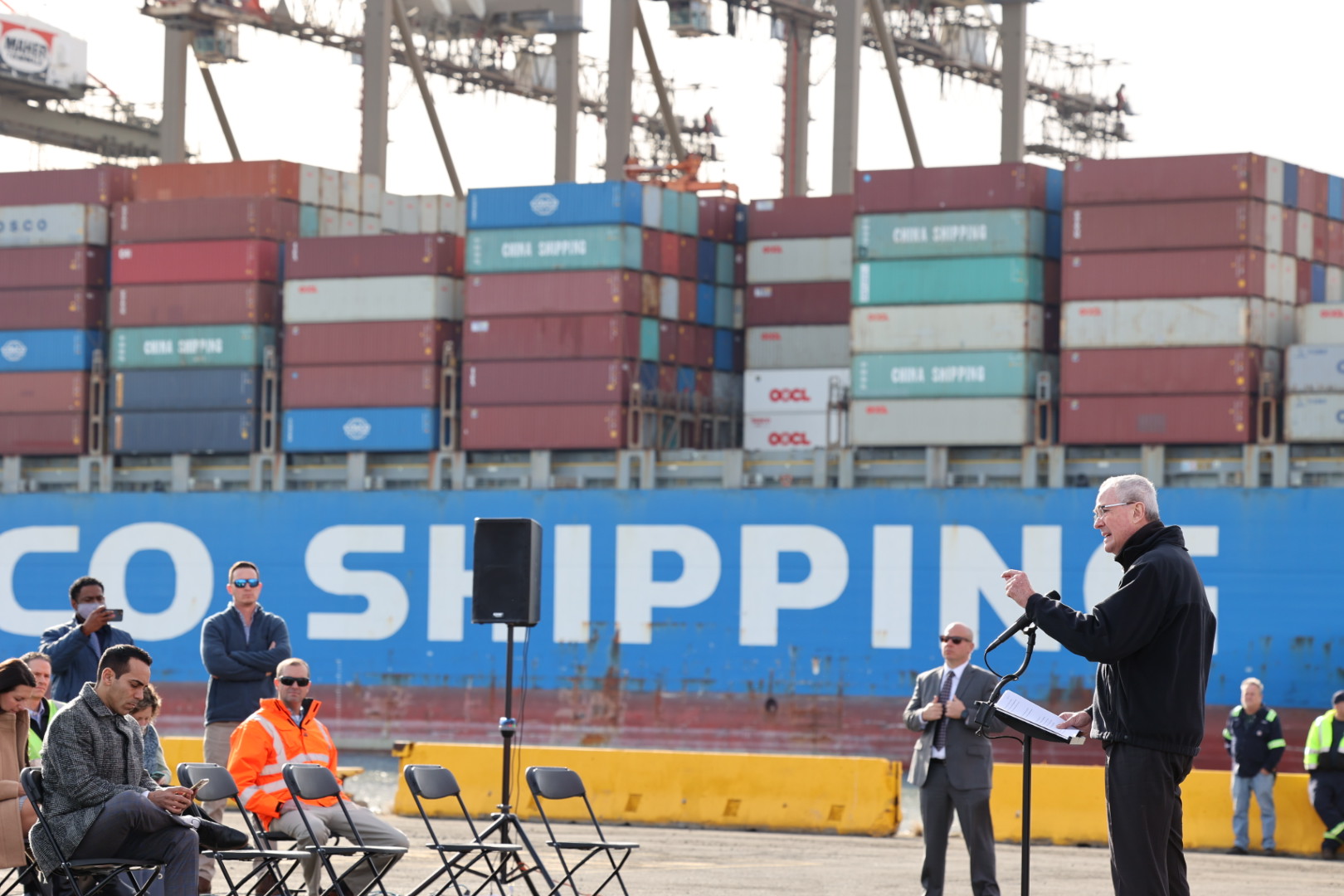 photo of governor talking about supply chain infrastructure