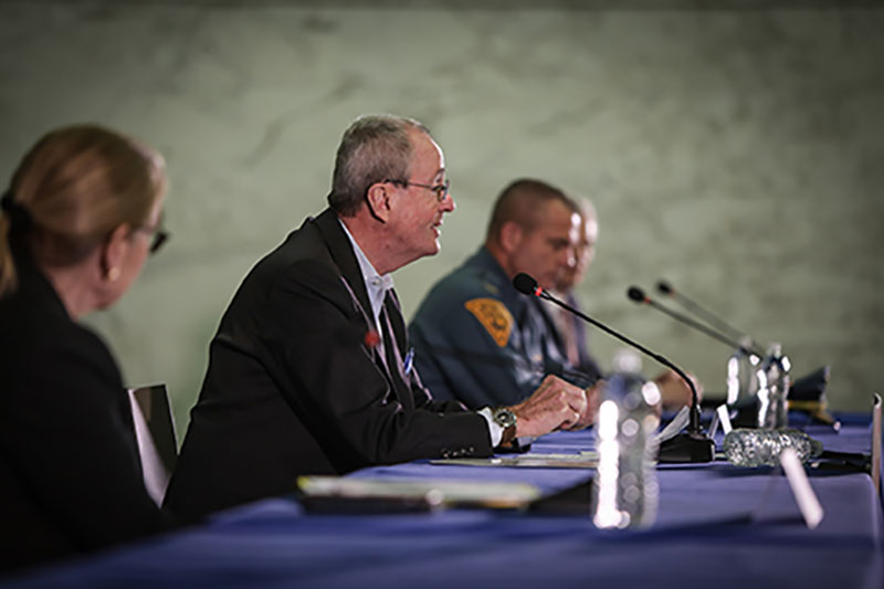 photo: governor during COVID briefing