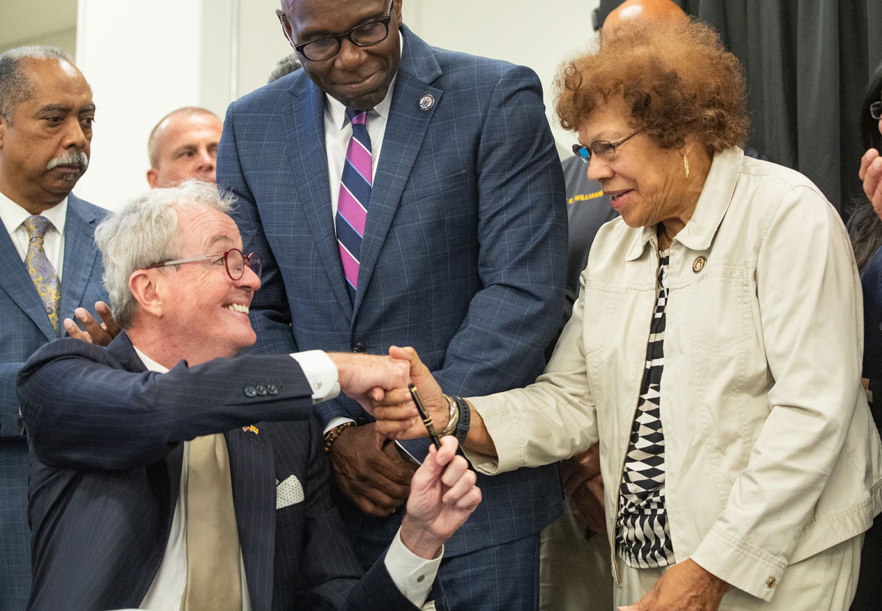 Photo: Governor Murphy is shaking women's hand