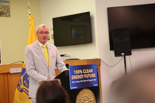 Photo: Governor Murphy is giving a speech about Charging Infrastructure to Meet Emissions Reduction Goals