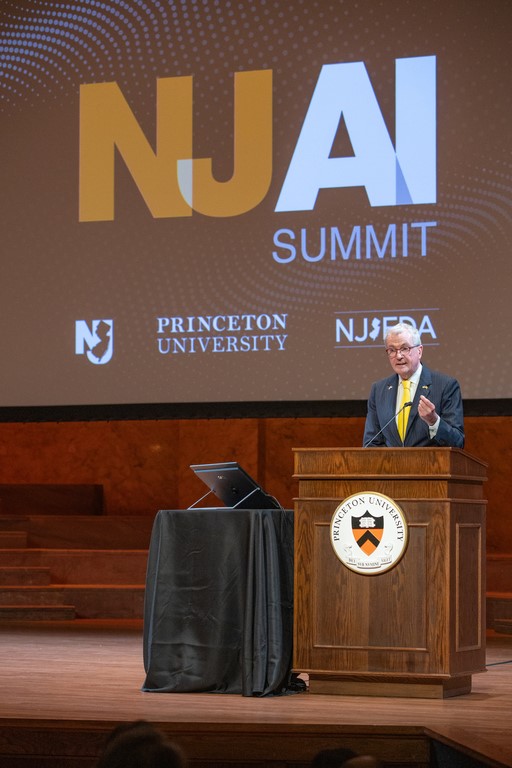 Photo: Governor Murphy is giving a speech about NJ Worker Input on Generative AI