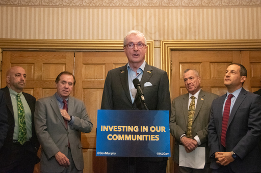 Governor Murphy Speaking at the Podium