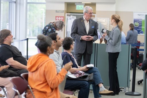 Governor Murphy Standing at a DMV