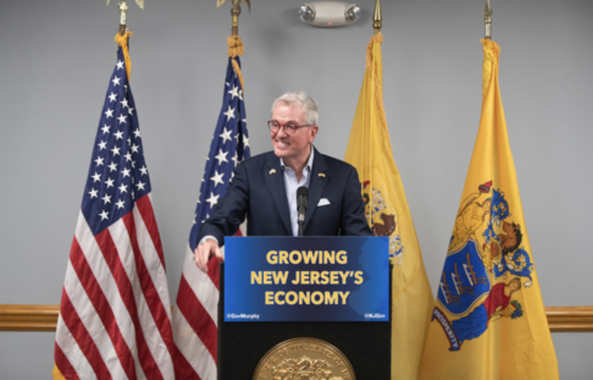 Governor Murphy smiling while giving a speech