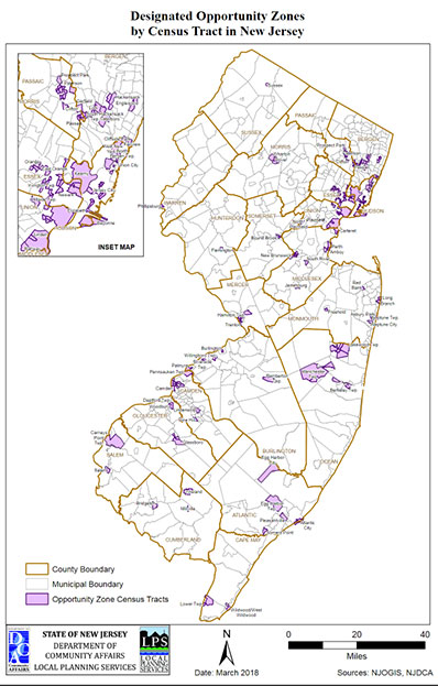 Designated Opportunity Zones map of NJ