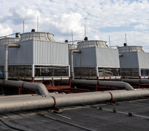 Cooling towers on rooftop
