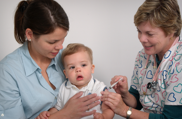 Child receiving vaccine