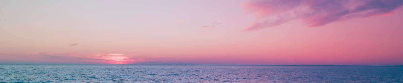 Pink and blue sunset over the ocean
