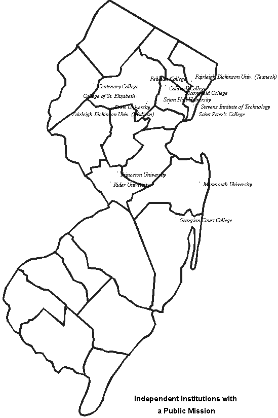 Independent Institutions w/Public Mission Map