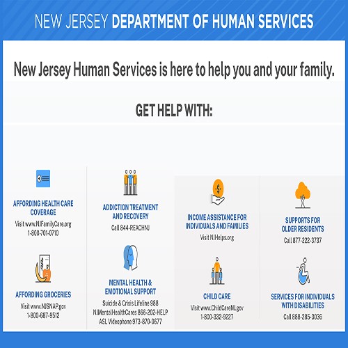 Flyer: New Jersey Human Services in English