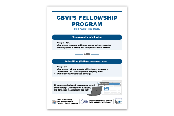 Fellowship Program for Consumers ages 18-21 and 55+ brochure front page