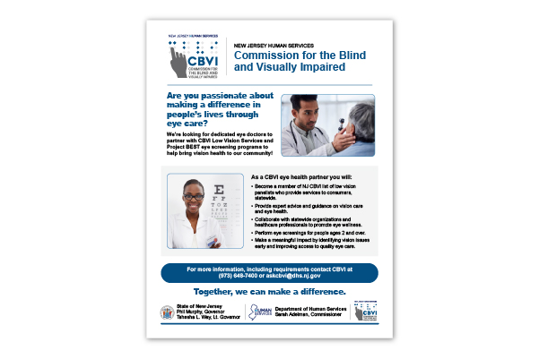 Recruiting Professional Eye Care Partners brochure front page