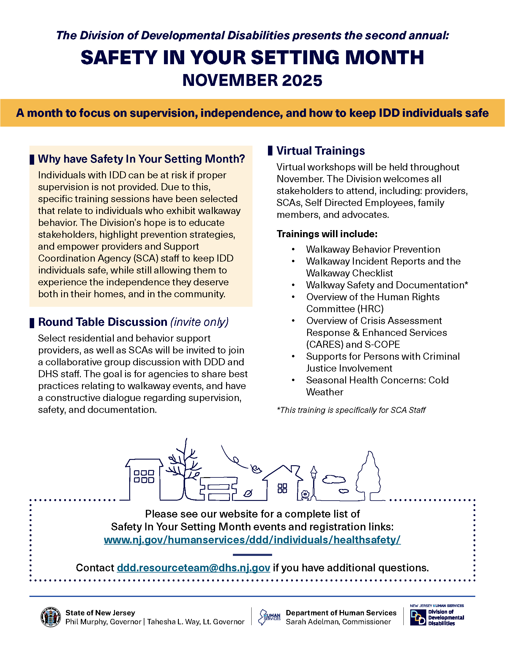 Safety in Your Setting Month Flyer
