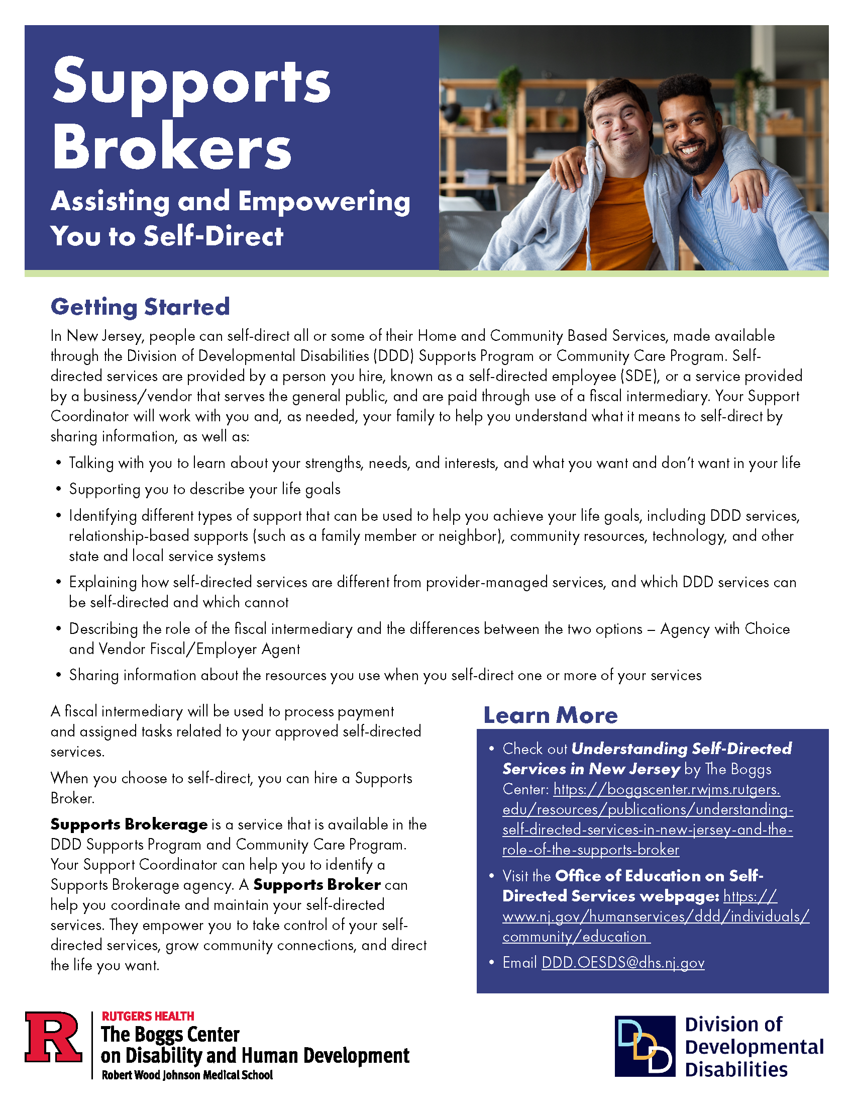 image of fact sheet that explains supports brokerage