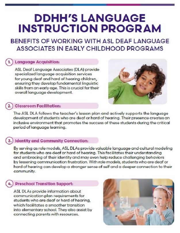 Benefits of an ASL DLA in Early Childhood Programs