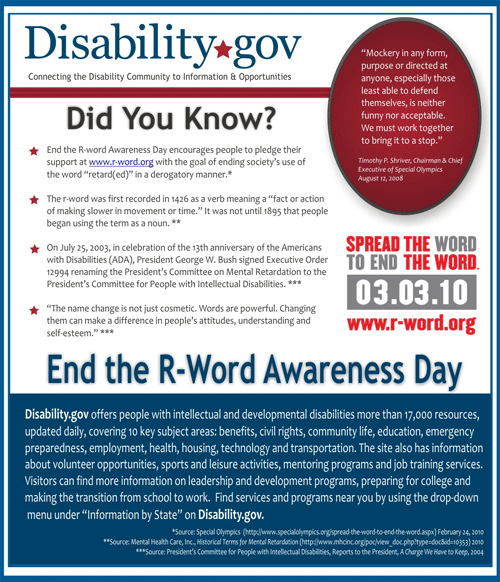 Department of Human Services | End the R-Word Awareness Day 