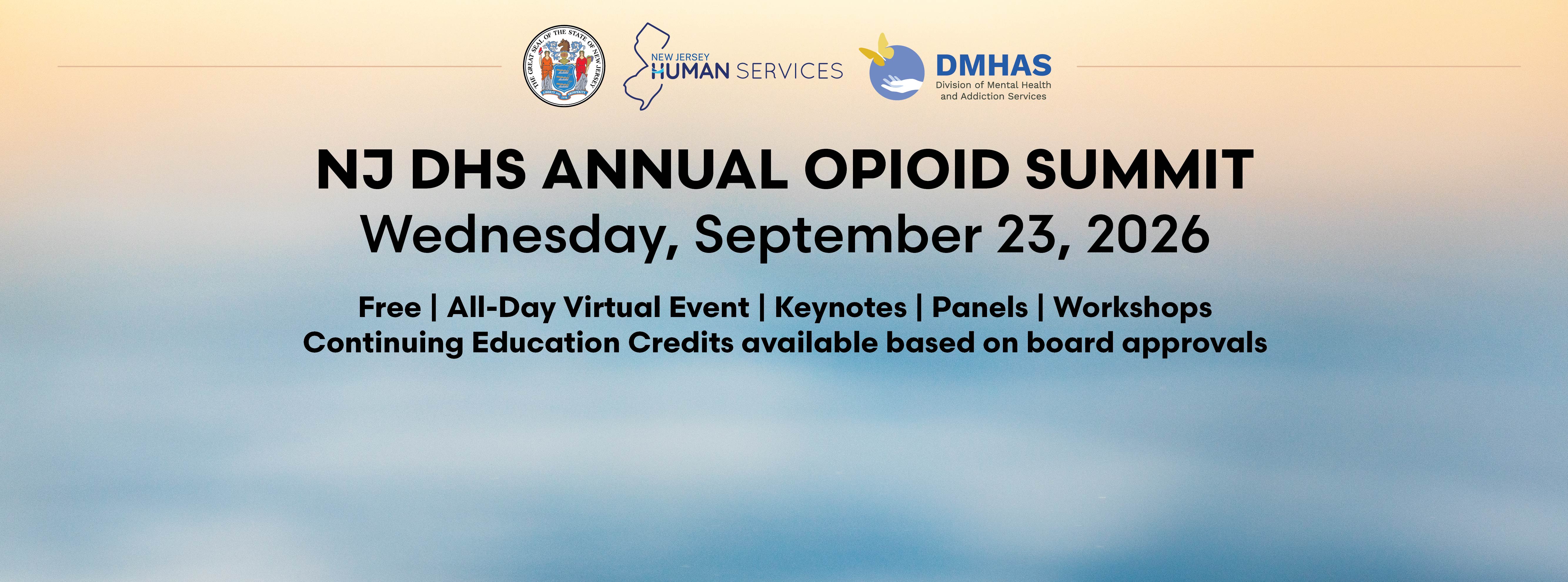 Save the Date NJ DHS Annual Opioid Summit Flyer