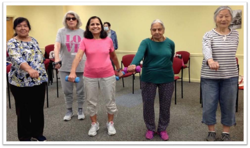 Elder people exercising