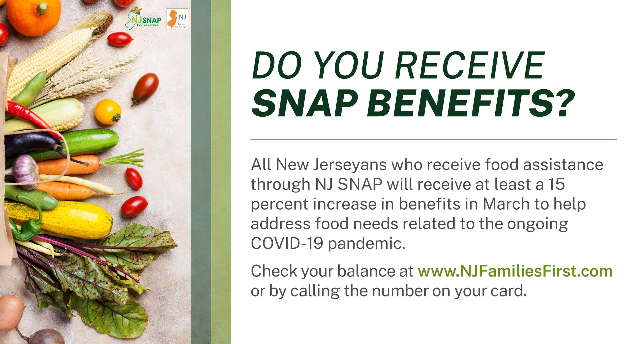Enhanced SNAP Benefits Continue in March