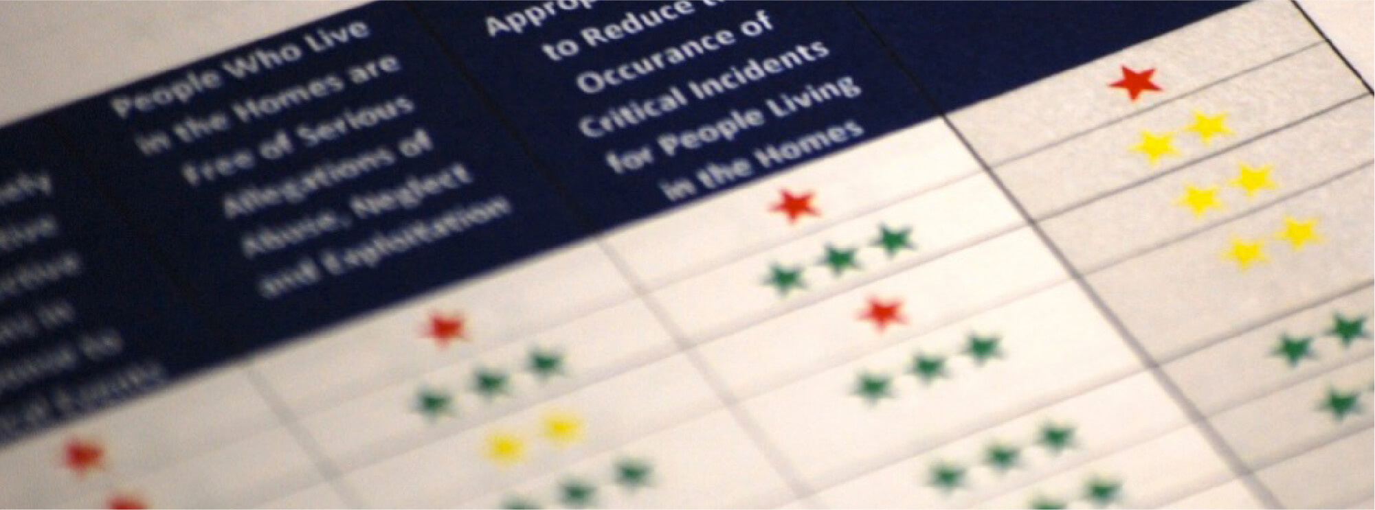 A table with different colors stars