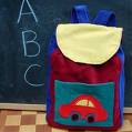 fabric appliqued backpack