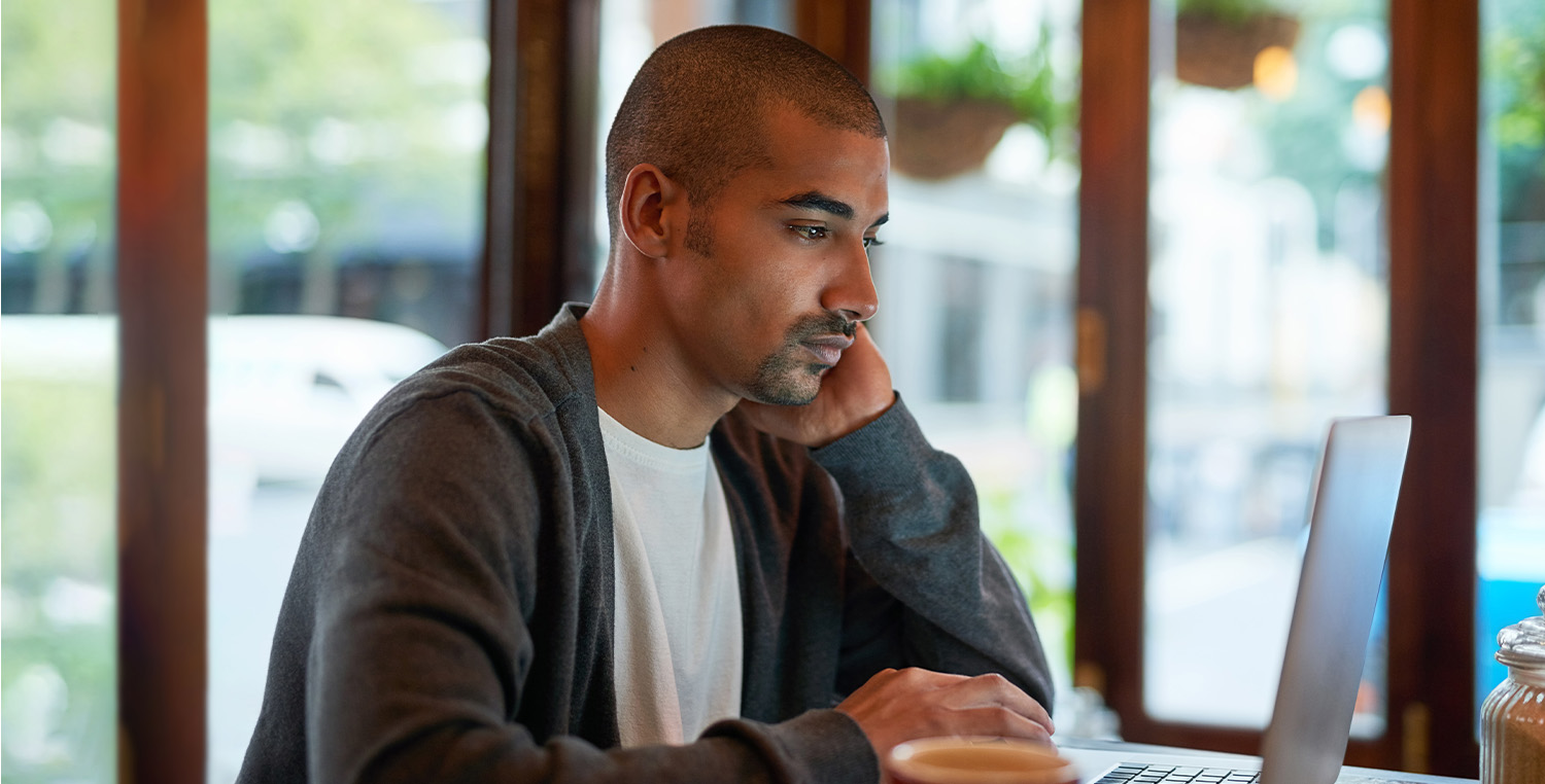 Person looking at a computer