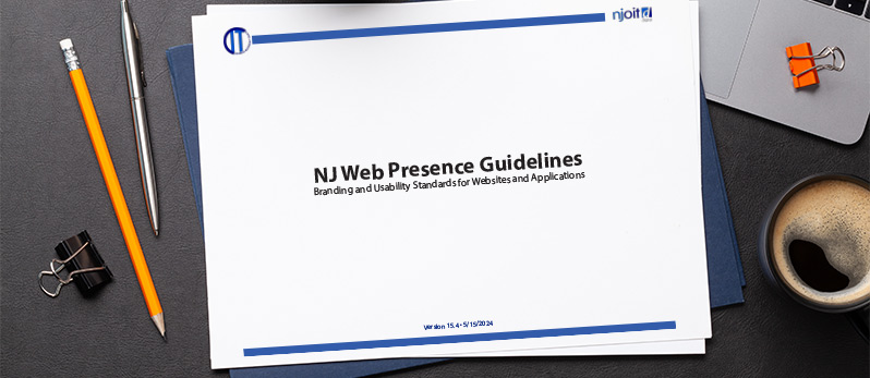 screen capture of Nj Web Guidelines