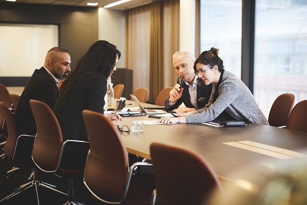 Discussion at conference table