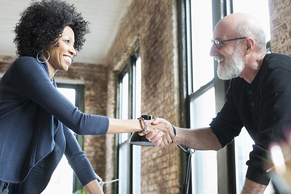Professionals shaking hands