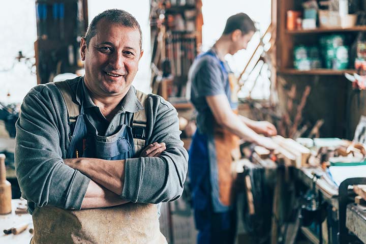 carpenter in his workshop